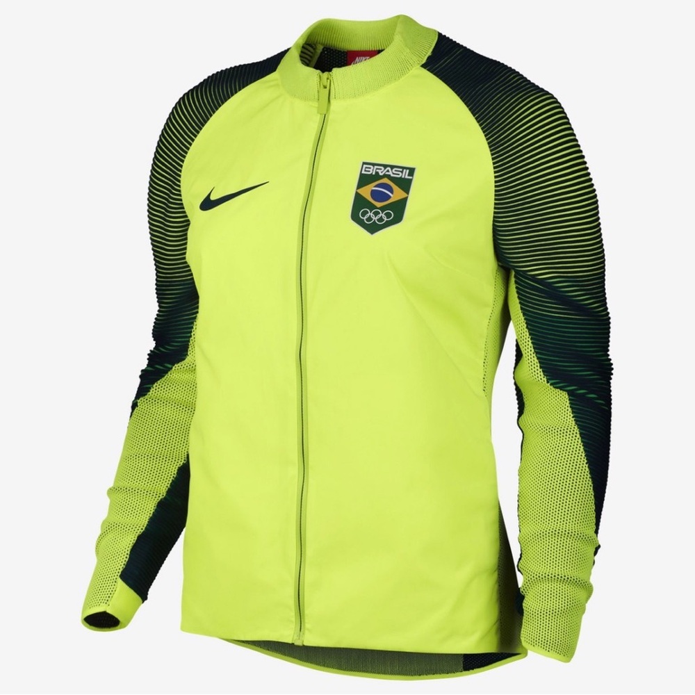 Nike Sportswear Team Brazil Dynamic Reveal Women's L Green Jacket Full Zip READ